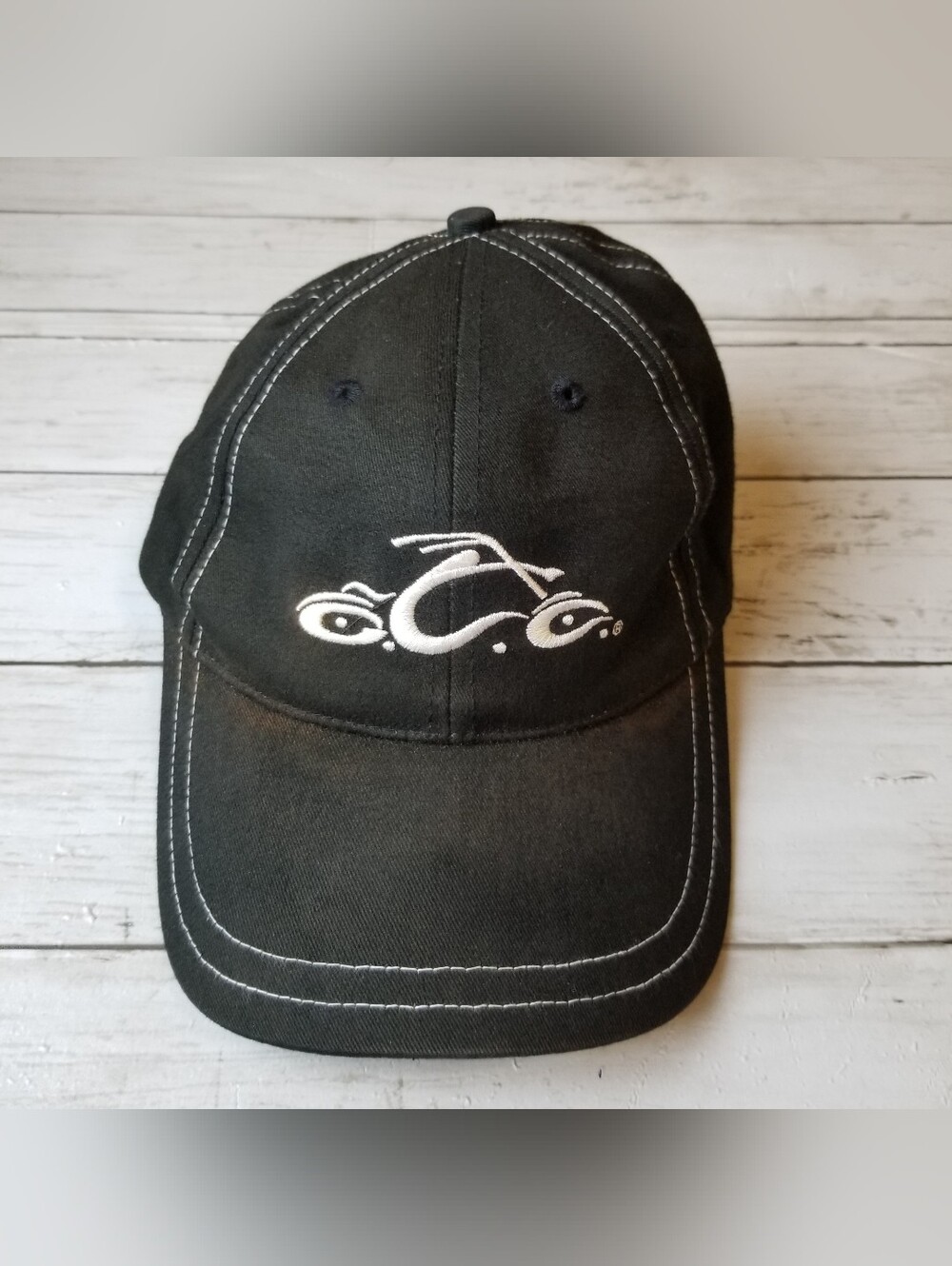 Orange County Choppers OCC Black/White Embroidered Stitching Napa Baseball Cap